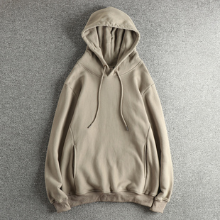 480g重磅加绒加厚美式复古潮牌男士连帽卫衣秋冬款宽松上衣男女款