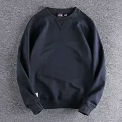 360g Washed Thick Terry Sweatshirt for Men, New Autumn and Winter Style, Comfortable Crew Neck, Long Sleeves, Raglan Sleeves, American Trendy Top