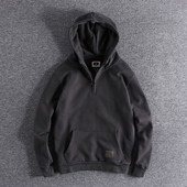 休闲半开领青年外套厚实毛圈春秋男士 美式 时尚 套头卫衣