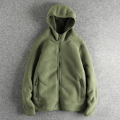 日单复古潮流摇粒绒保暖连帽夹克外套男 内里加厚颗粒绒冬季 棉衣