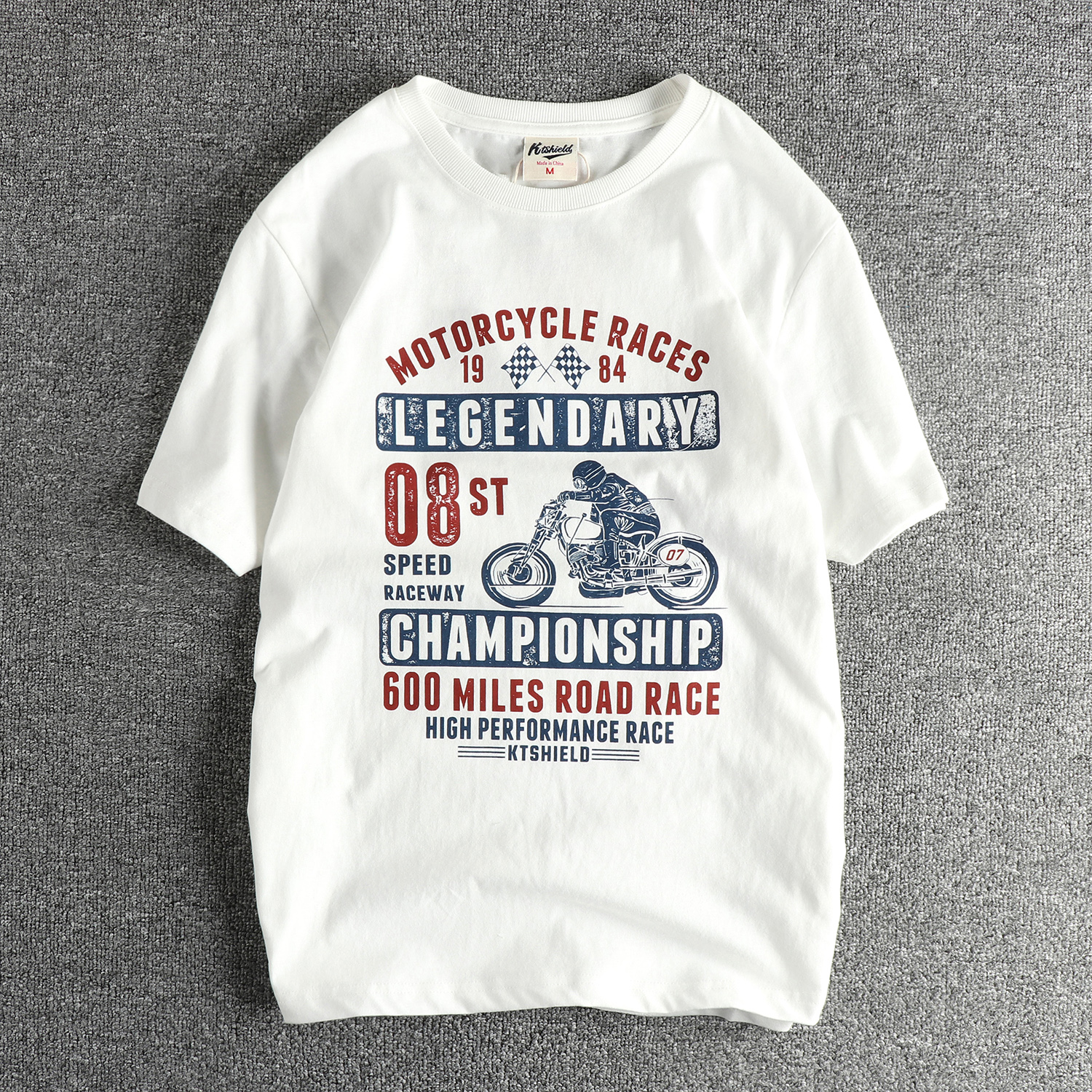 复古潮流机车图案短袖T恤