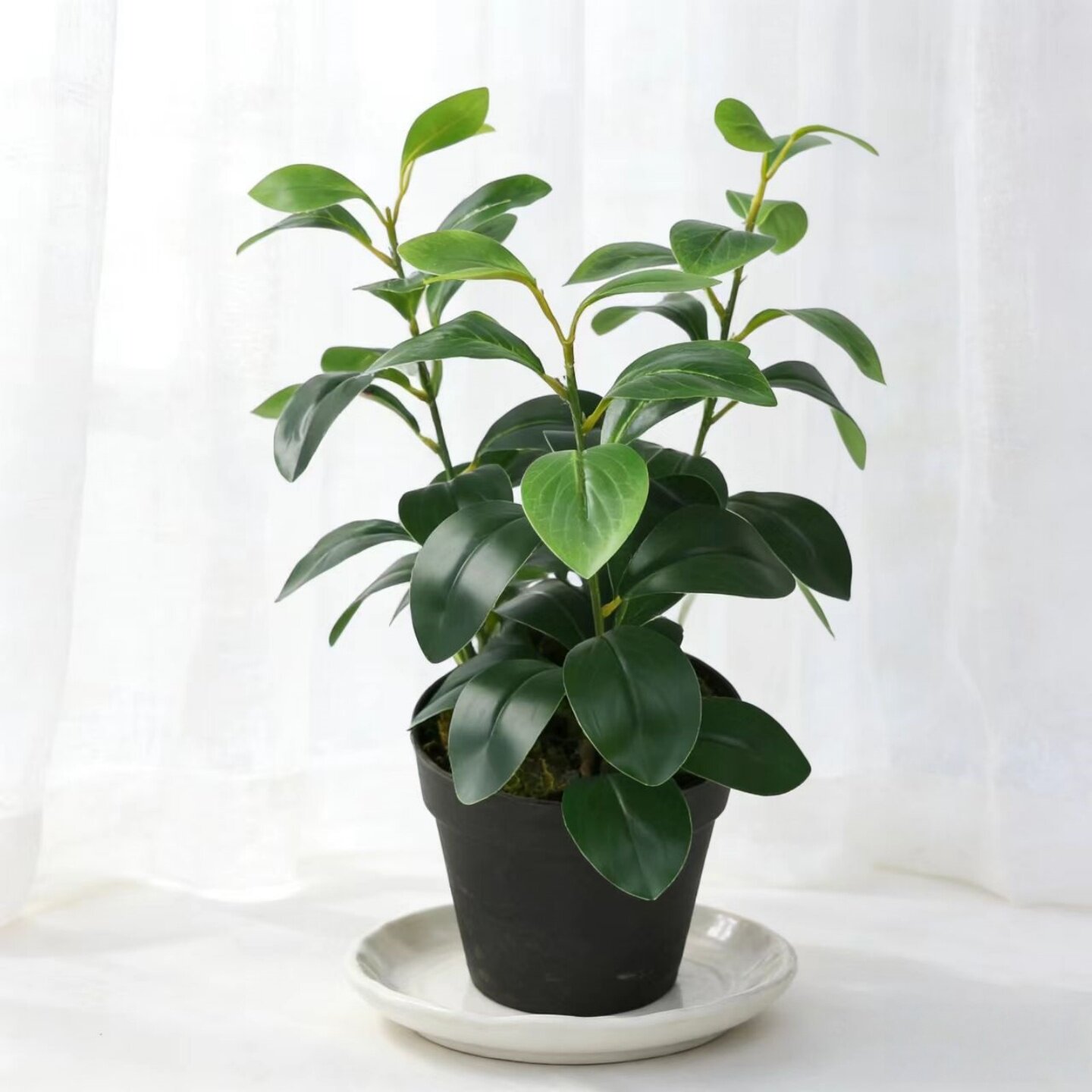 仿真豆瓣叶假枝叉室内园林造景装饰插花工艺豆瓣叶材料配件假树枝