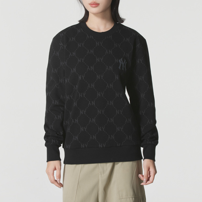 MLB正品新款春秋男女同款户外运动休闲老花logoT恤卫衣3AMTM1254