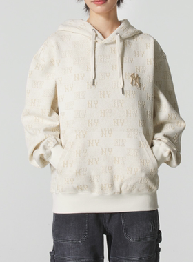 MLB正品新款春秋男女同款时尚百搭连帽老花套头运动卫衣3AHDM0154