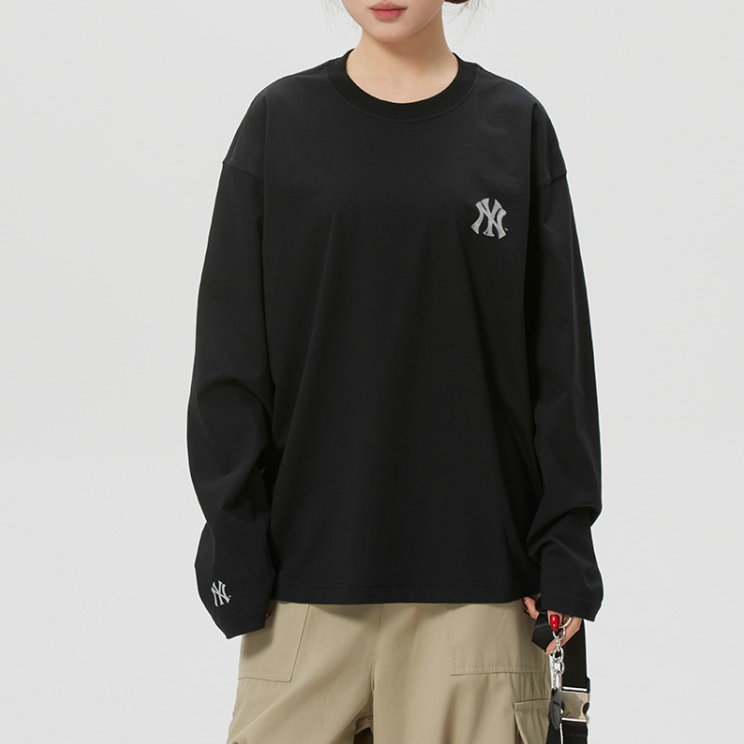 MLB正品新款春秋男女同款印花时尚休闲长袖卫衣套头衫3ATSB0261
