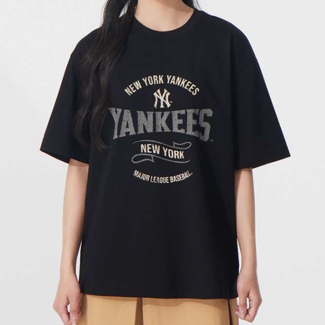 MLB正品新款夏季中性圆领针织户外透气百搭运动短袖T恤3ATSV0653