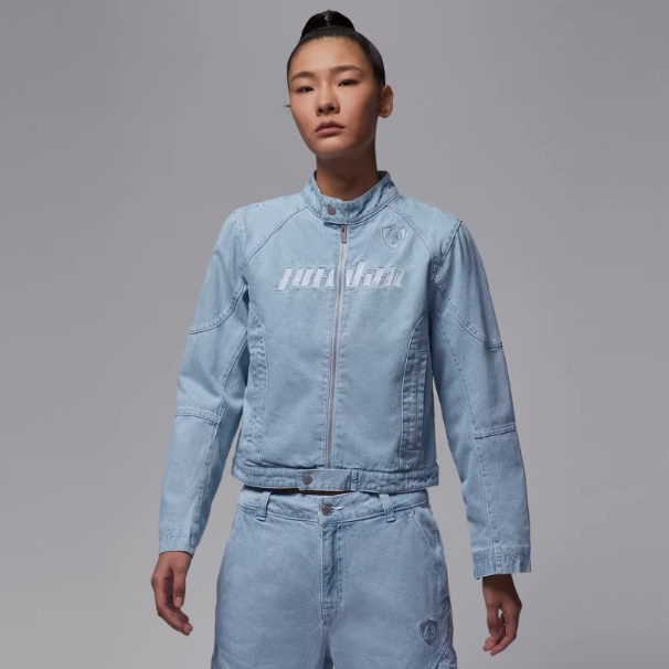Nike耐克正品新款春秋女款刺绣百搭休闲牛仔长袖夹克外套IM9712