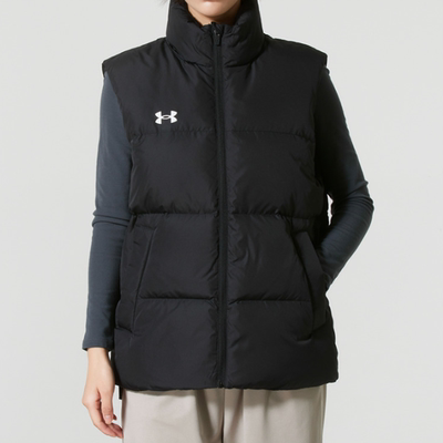 UA安德玛正品新款冬季男女同款百搭立领保暖户外时尚休闲羽绒马甲