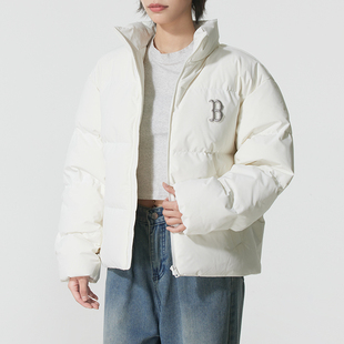 MLB正品新款冬季女款立领刺绣运动百搭时尚休闲羽绒服3ADJB5056