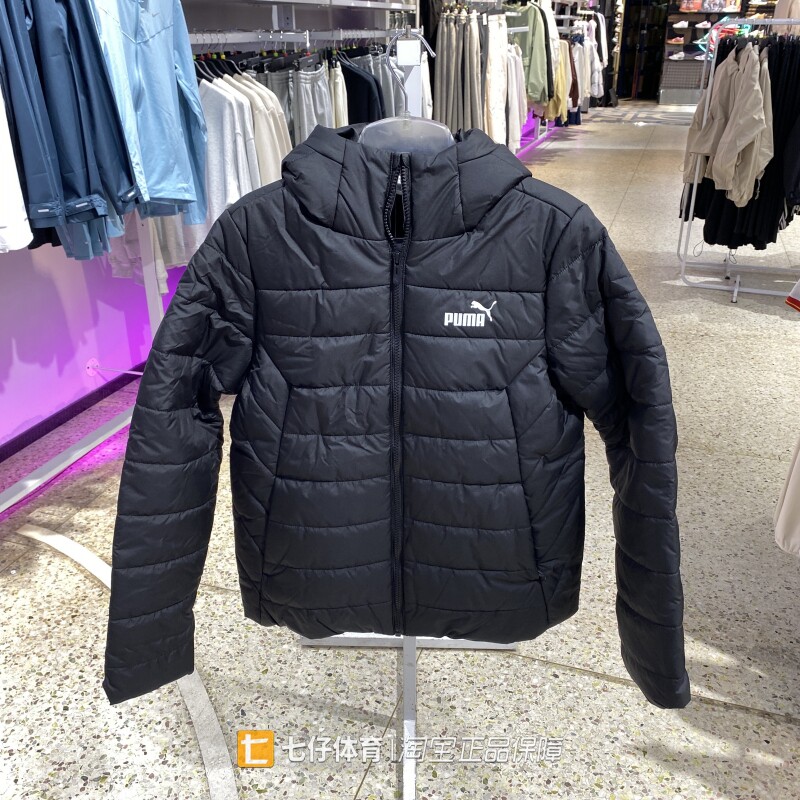 Puma彪马女印花logo连帽休闲棉服