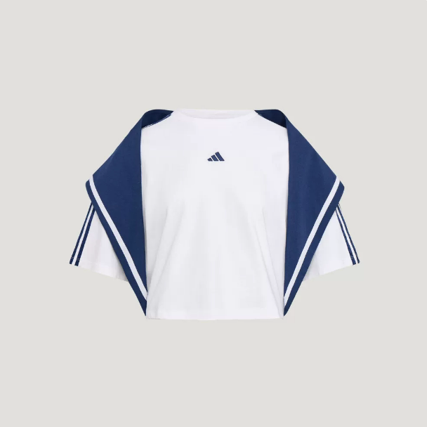 Adidas阿迪达斯正品新款夏季女款时尚海军领短款短袖T恤KZ4182