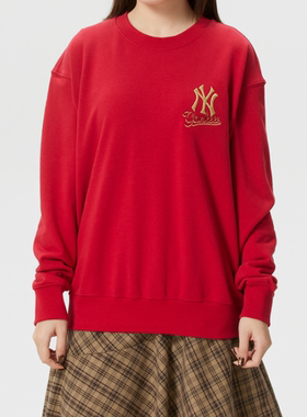 MLB正品新款春秋男女同款圆领刺绣logo户外休闲百搭卫衣3AMTQ0261