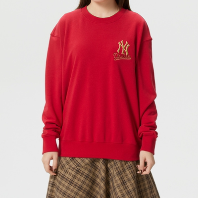 MLB正品新款春秋男女同款圆领刺绣logo户外休闲百搭卫衣3AMTQ0261