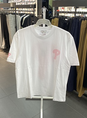 MLB正品夏季新款男女同款NY棋盘格大标印花宽松短袖T恤3ATSO0233