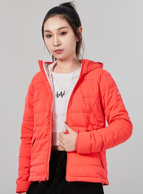 UA安德玛正品冬季新女子连帽防风保暖短款运动休闲羽绒服1355833