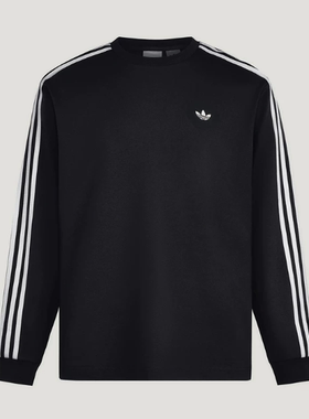 Adidas阿迪达斯新款春秋款男款三叶草条纹套头圆领卫衣LC8314