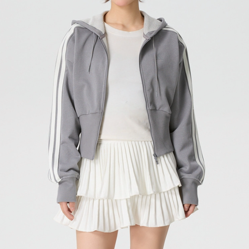 Adidas阿迪达斯正品新款春秋女款时尚百搭针织连帽夹克外套KX8906