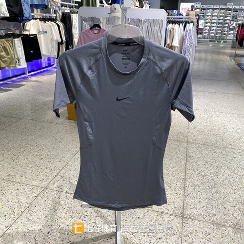 耐克男梭织圆领速干紧身训练短袖