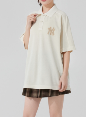 MLB正品新款夏季男女同款POLO衫运动休闲百搭短袖T恤3APQB0453