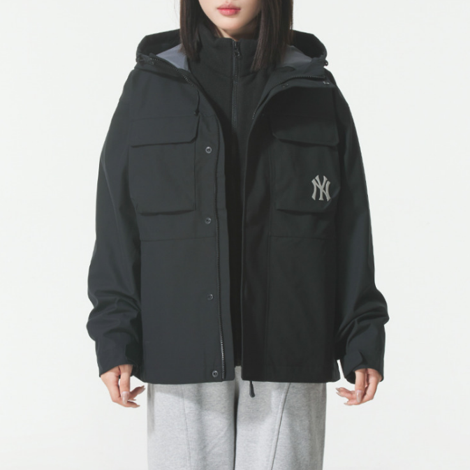 MLB正品新款春秋男女同款连帽梭织户外两件套夹克外套3AWJB0156