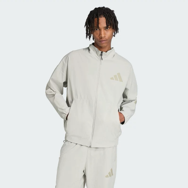 Adidas阿迪达斯正品春秋男款立领印花拉链新款梭织夹克外套KE4880