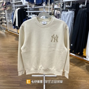 MLB正品新款秋季男女同款时尚圆领加绒运动卫衣套头衫3AMTM0946
