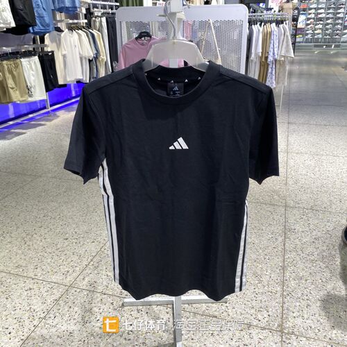 阿迪达斯女纯棉圆领运动休闲短袖