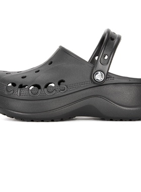 Crocs卡骆驰黑色泡芙Clog洞洞鞋女鞋显高凉鞋沙滩拖鞋潮208186