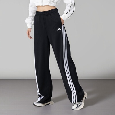 Adidas阿迪达斯正品新款春秋款女子针织百搭平口运动长裤KE5802