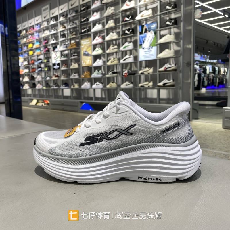 Skechers斯凯奇正品秋季新款女子厚底缓震透气闪穿跑步鞋129492