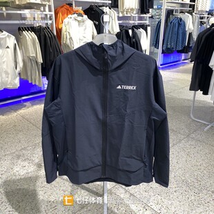 新款 男梭织连帽运动休闲夹克外套IX1490 秋季 Adidas阿迪达斯正品