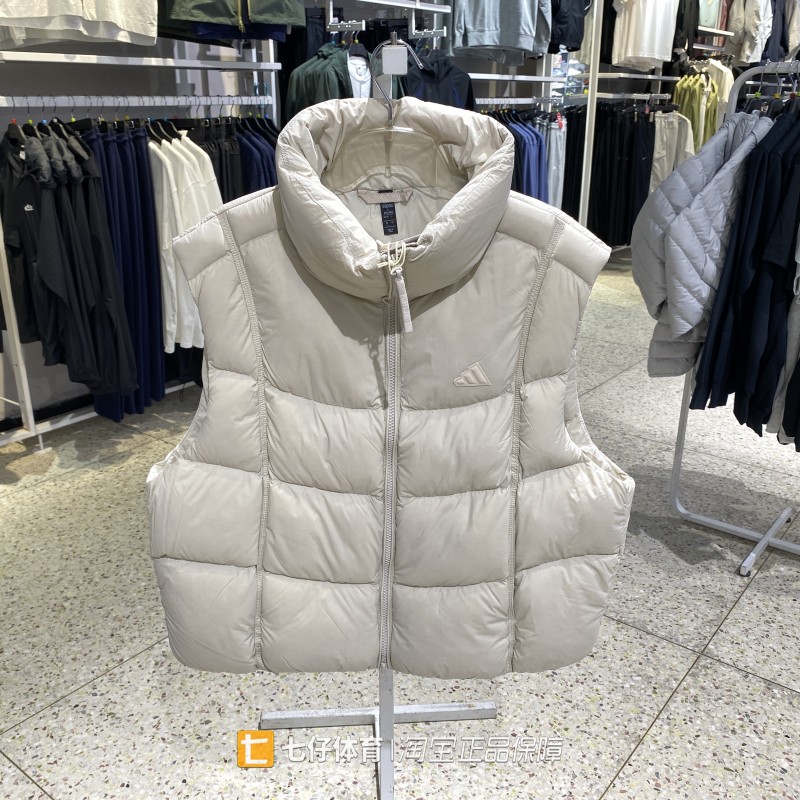 Adidas阿迪达斯正品冬季新款女立领宽松保暖休闲羽绒马甲KW4736