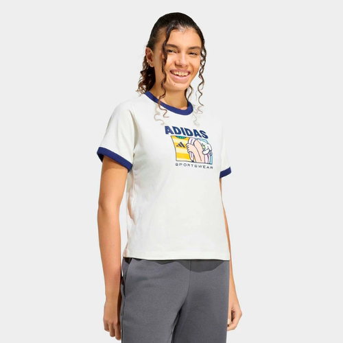 Adidas阿迪达斯正品新款夏季女款时尚运动纯棉百搭短袖T恤KC8603