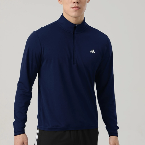 Adidas阿迪达斯正品新款春秋季男款高领修身刺绣套头卫衣KC5553