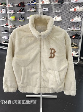 MLB正品冬季男女同款波士顿红袜运动羊羔绒外套3AFDV0236-43BGL