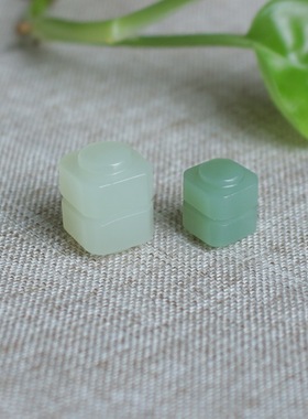 和田玉玉勒子晴水料碧玉玉琮勒子