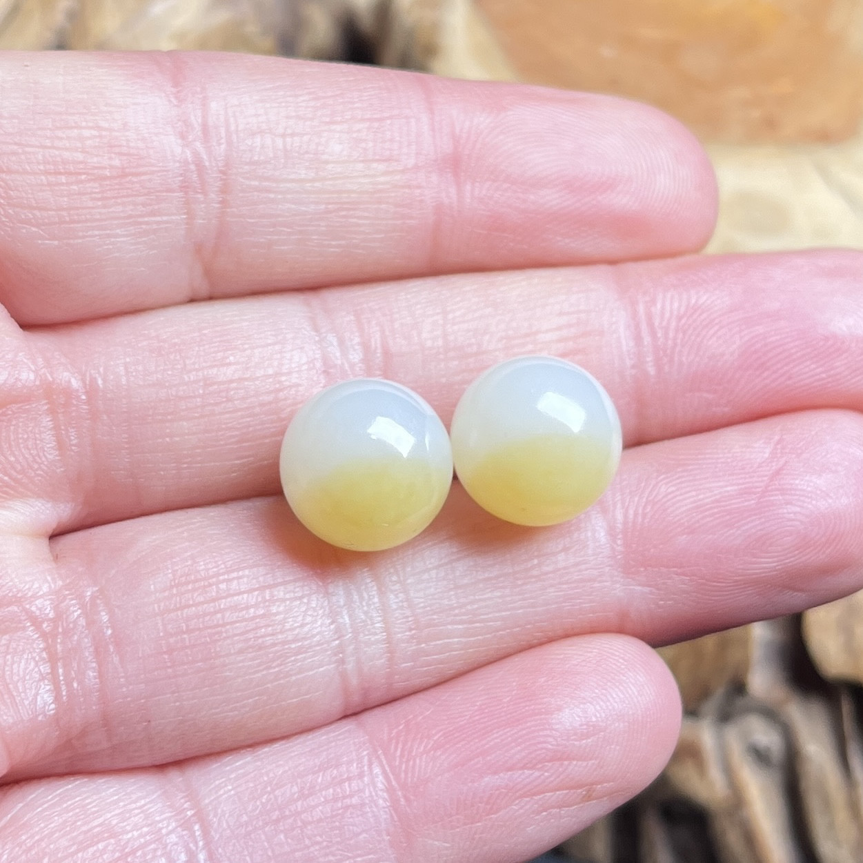 和田玉糖白玉多宝单珠散珠配珠12mm