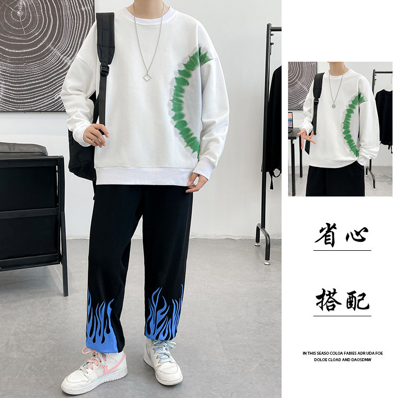 秋季套装男潮流时尚港风长袖套装男A210-TZ8807-P75,男装休闲套装,星座210-3