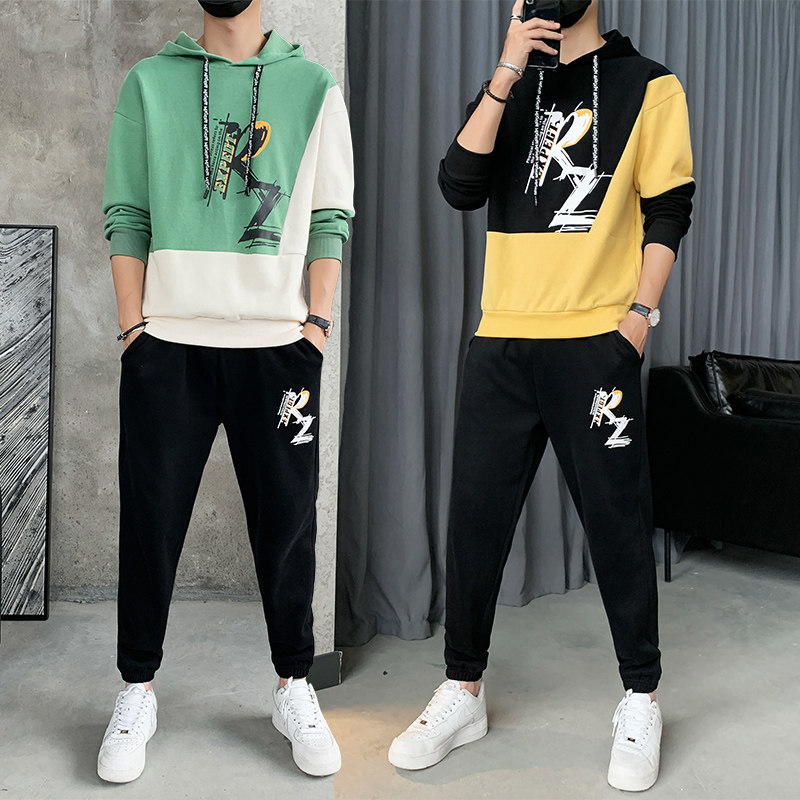 圆领卫衣套装男春秋季新款帅气宽松运动服两件套A210-TZ9833-P65图片