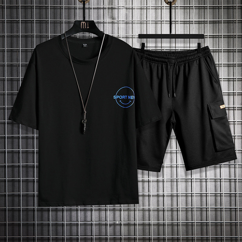 21夏季短袖t恤男套装潮流时尚短裤两件套A210-TZ6836-P55，男装牛仔裤，星座210-3