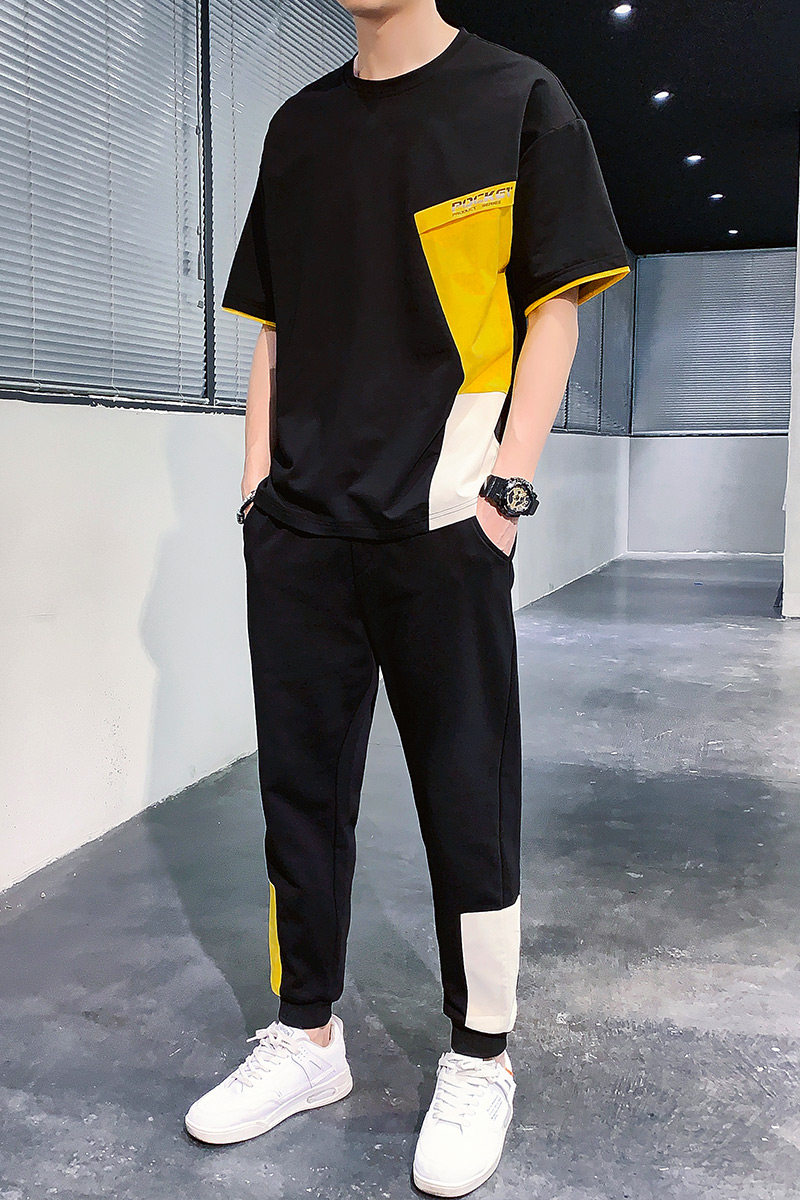 2025夏季短袖长裤套装男A210-TZ7213-P65,男装T恤,星座210-3