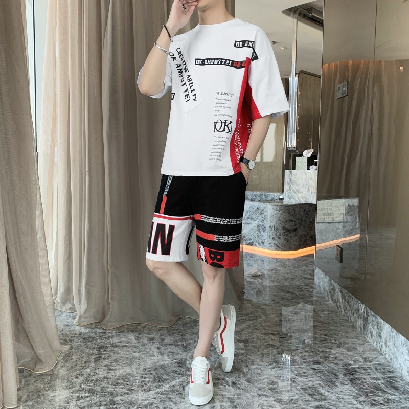 春夏季短袖短裤套装男宽松时尚套装A210-TZ003-P65图片