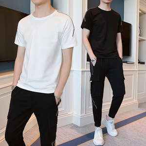 纯棉短袖T恤套装九分裤A210-TZ9233-P70，男装T恤，星座210-3