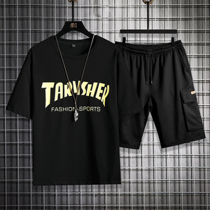 21夏季短袖t恤套装男潮流时尚休闲短裤五分裤套装A210-TZ6856-P55图片