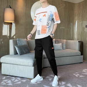2夏季宽松t恤套装男潮流休闲两件套A210-TZ8609-P60图片