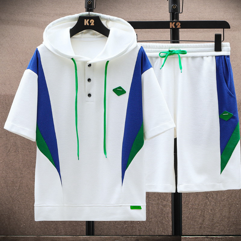 直播款夏季短袖t恤套装男潮流时尚休闲五分裤套装A210-T8565-P65图片