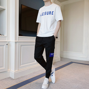 2025夏季短袖九分裤潮流两件套套装男A210-TZ9231-P75图片