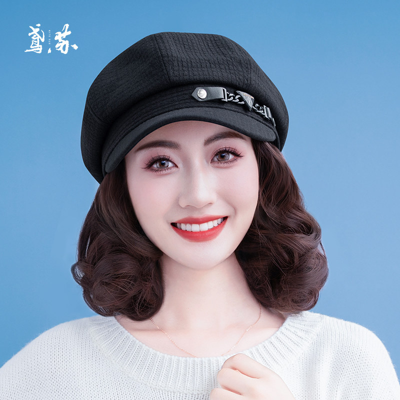 假发帽子一体女春夏季图片