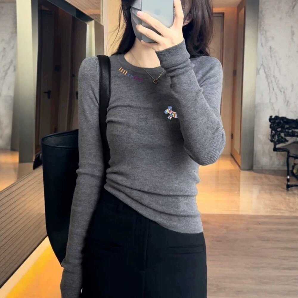 法式秋冬打底衫女内搭卡通印花圆领毛衣淡人高知修身长袖针织上衣,女装/女士精品,毛针织衫,淘宝优惠券,粉丝福利购,淘宝优惠卷