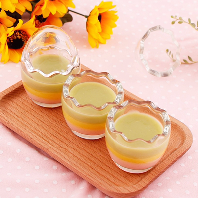 加厚焦糖布丁杯鸡蛋壳耐高温玻璃布丁 瓶慕斯杯 酸奶焦糖布丁模具